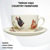 Чайная пара 240мл Tudor, декор COUNTRY FARMYARD GR03_240TS