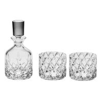 990/99999/9/11037/859-3  Набор для виски "MINISTER" штоф 250 мл+2 стакана 250 мл хрусталь
