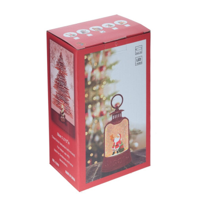 796147 Фонарь с подсветкой и эффектом вьюги 8*4*16см 
