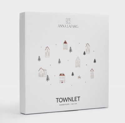 ANLAF-EL2401-2 Тарелка обеденная 27 см, Anna Lafarg, декор Домики и ели, Townlet