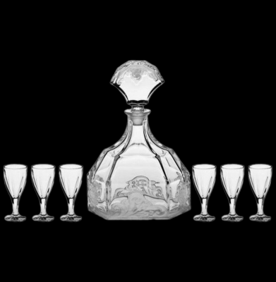 990/99999/9/68974/604-709 Набор для ликера: штоф 500 мл + 6 стопок 50 мл, Crystal BOHEMIA, серия "PATRICIEN", хрусталь